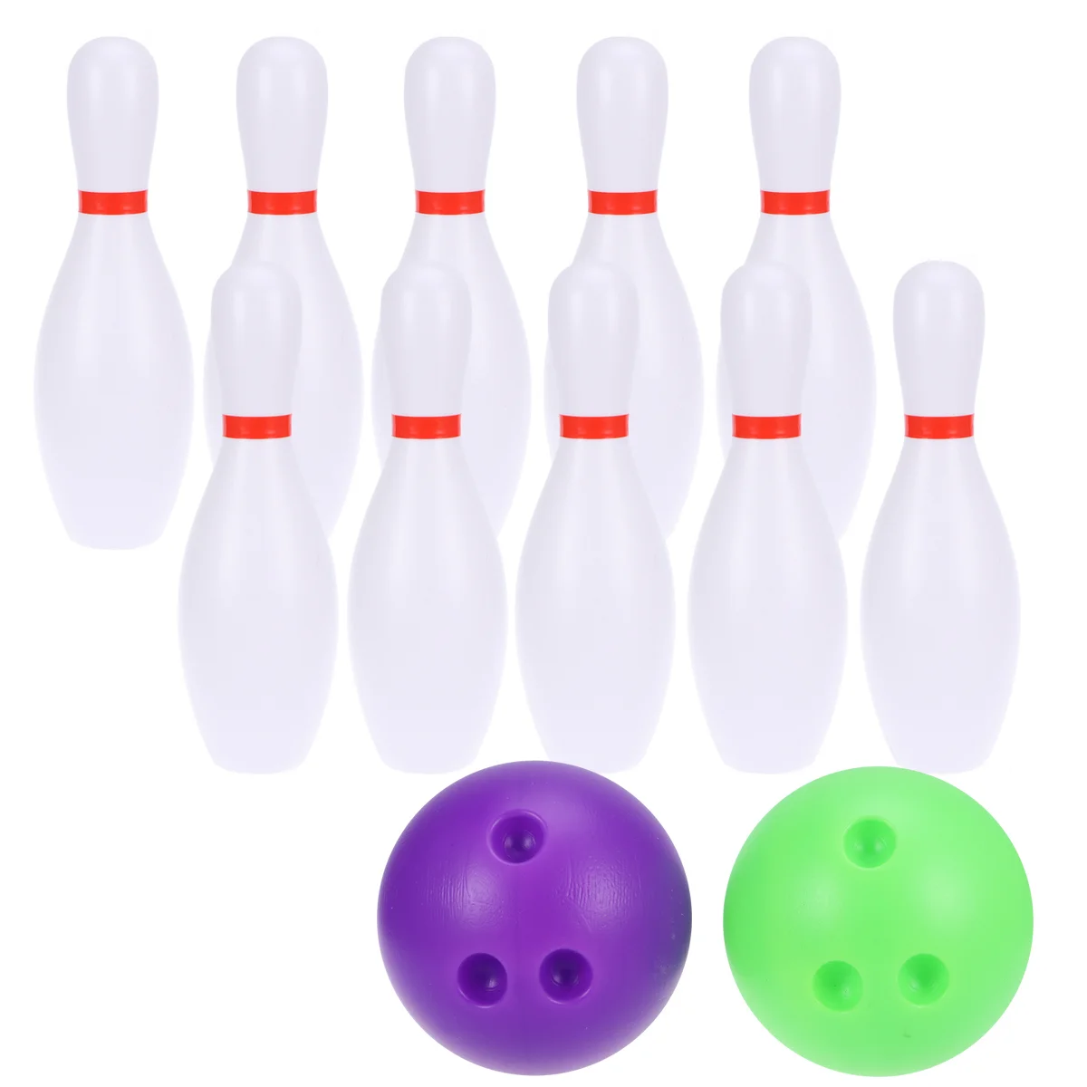 

Large Size Bowling Play Sets Indoor Outdoor Sports Bowling Games Toy for Kids(10pcs Bowling White+2pcs Balls Random Color)