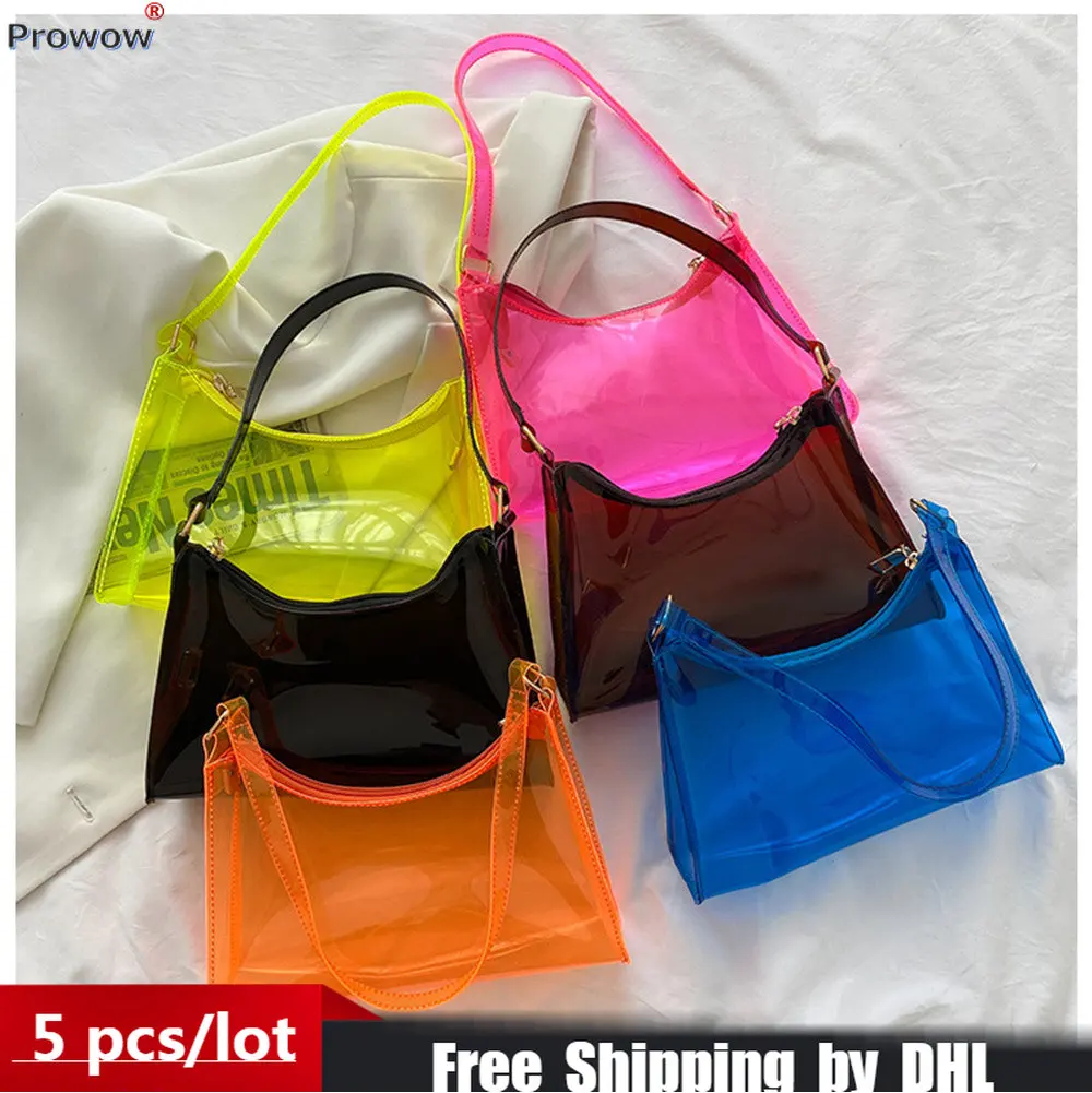

Transparent Candy Color Women Underarm Bags 2023 Fashion Basics Lady Handbags Casual Cute Jelly Axillary Packages Wholesale 8386
