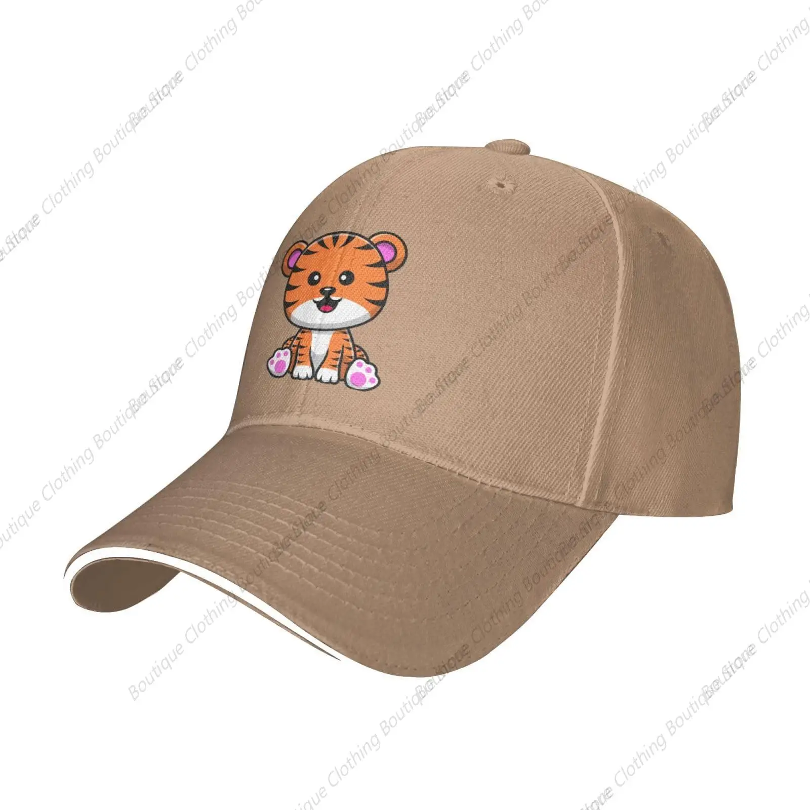 Cute Tiger Sitting Baseball Cap Women Men Hat Adjustable Golf Caps Dad Sun Hat Natural