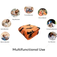 1PC Gifts Blanket Black Bats Printed Flannel Blanket Perfect for Sofa Office Bed Travel Sleep Read Relax Camping four season use 4