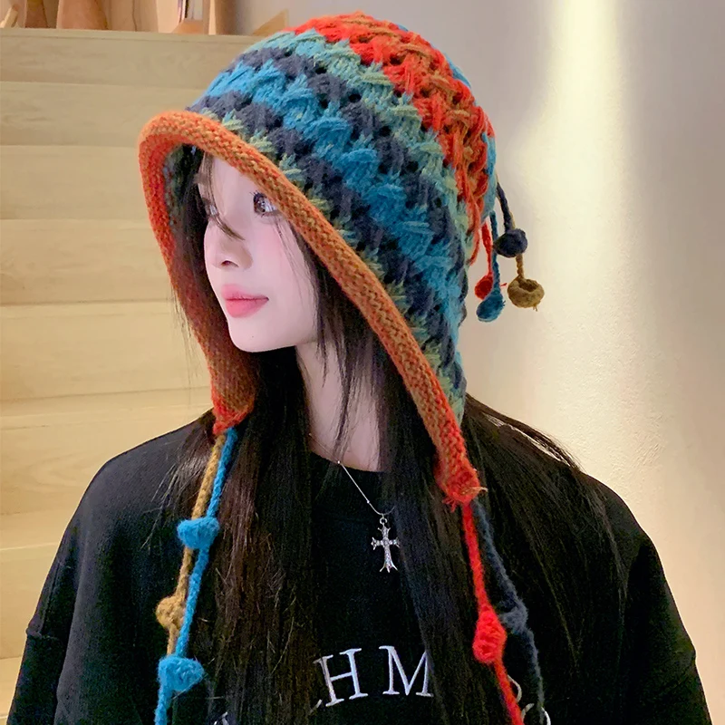 Tie Dye Winter Hat Rainbow Beanie Hat Stretchy Unisex Winter
