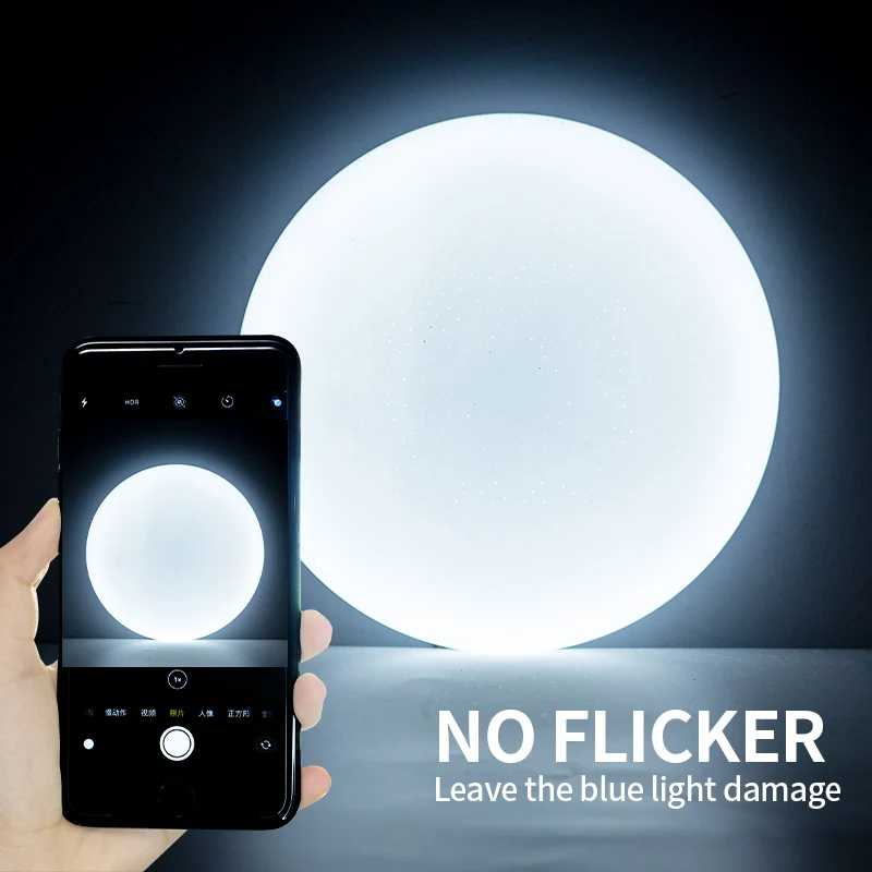 Modern LED Ceiling Lights Round Cold White Neutral Light 16W Gentle Star Sparkle Ceiling Lamp Bedroom Kitchen Living Room Decor