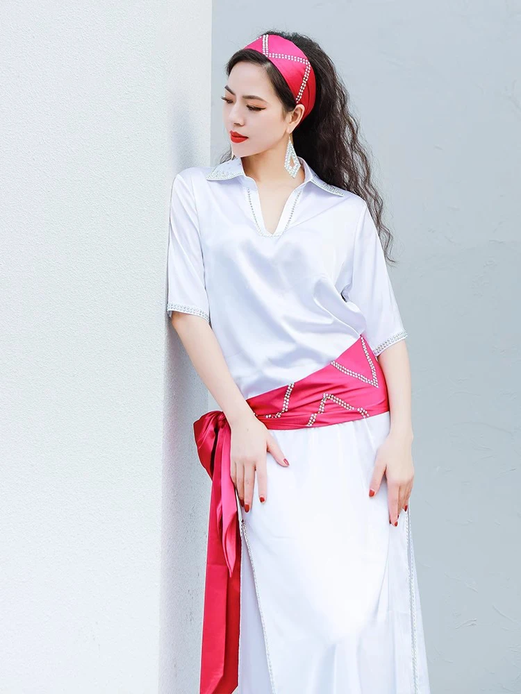 ステージパフォーマンス女性ベリーダンスドレスサテンバラディドレス