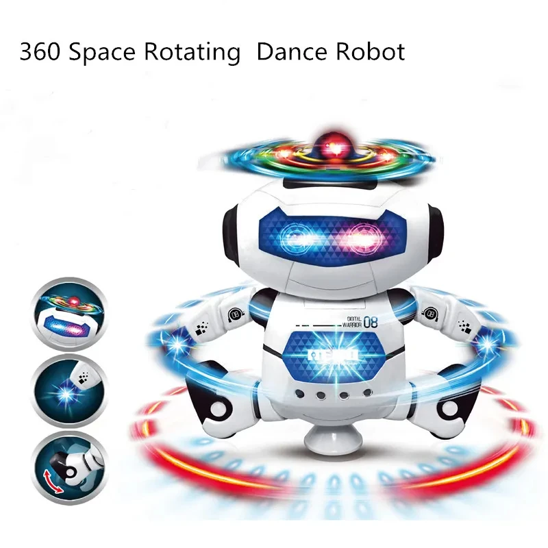 Kids Robot Dance Toy With Music LED Light Electronic Walking Boys Girls Birthday Christmas Gift