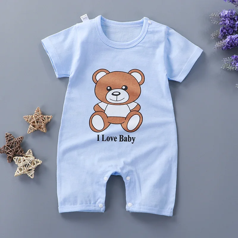New Baby Clothes Baby Boy And Girl Pure Cotton Soft And Comfortable Cute Cartoon Short-Sleeved One-Piece Romper Newborn Gift Bamboo fiber children's clothes Baby Rompers