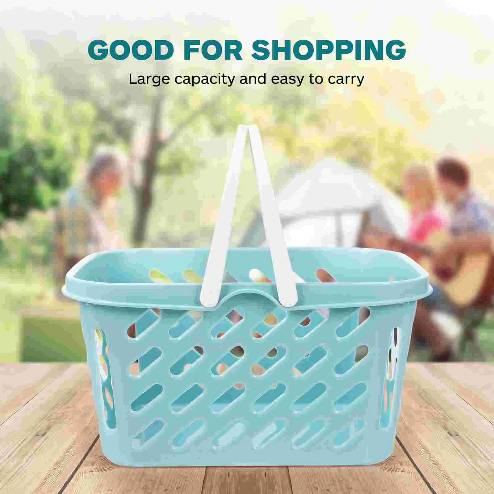 Shopping Basket Small Grocery Container Toddler Toys Laundry with Handle Kids Plastic Child Storage Baskets 4