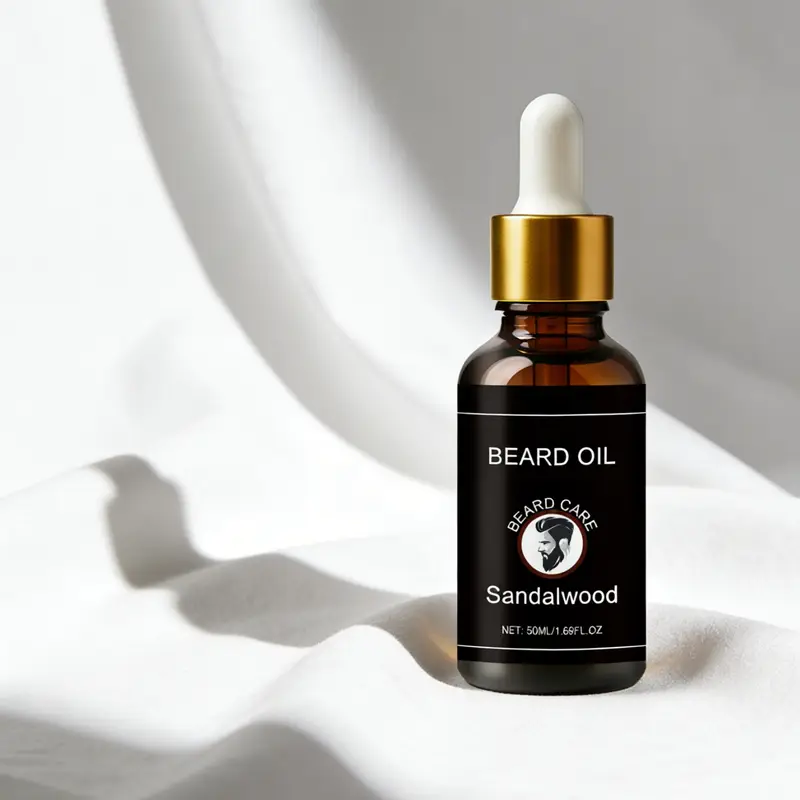 Men's Sandalwood Beard Oil Adds Shine Softening Nourisheing Strengthens Follicles Light Hold Repair Dry Beard Grooming Oil 50ml - Image 4