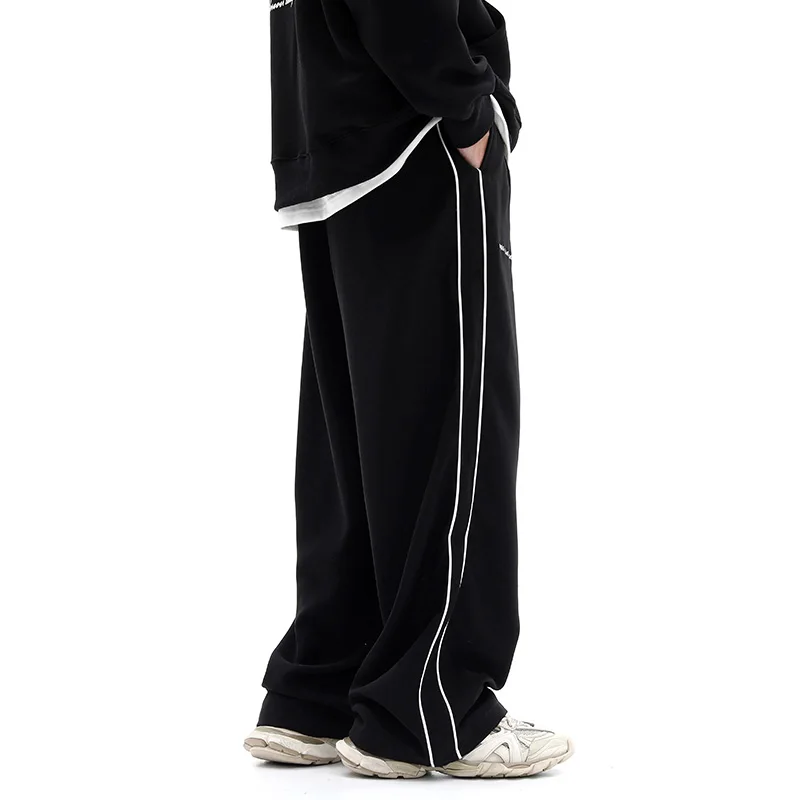 パンツ LGB black stripe cropped trousers Y2K A.LAB Leo Y2K Rave Black Wide Leg Cargo Pants at Hamilton