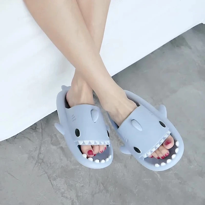 Summer Women Shark Slides Couple Beach Sea Flip Flops Cute Kids Shark Slippers Non-slip Men Indoor Outdoor Sandals slippers sandals shoes slippers sandals non slip slippers female slippers