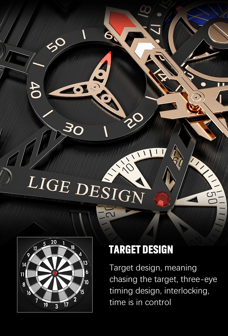 LIGE Brand Luxury Watch for Men Retro Square Mens Watches Waterproof Leather Quartz Wristwatch Date Moon Phase Relogio Masculino