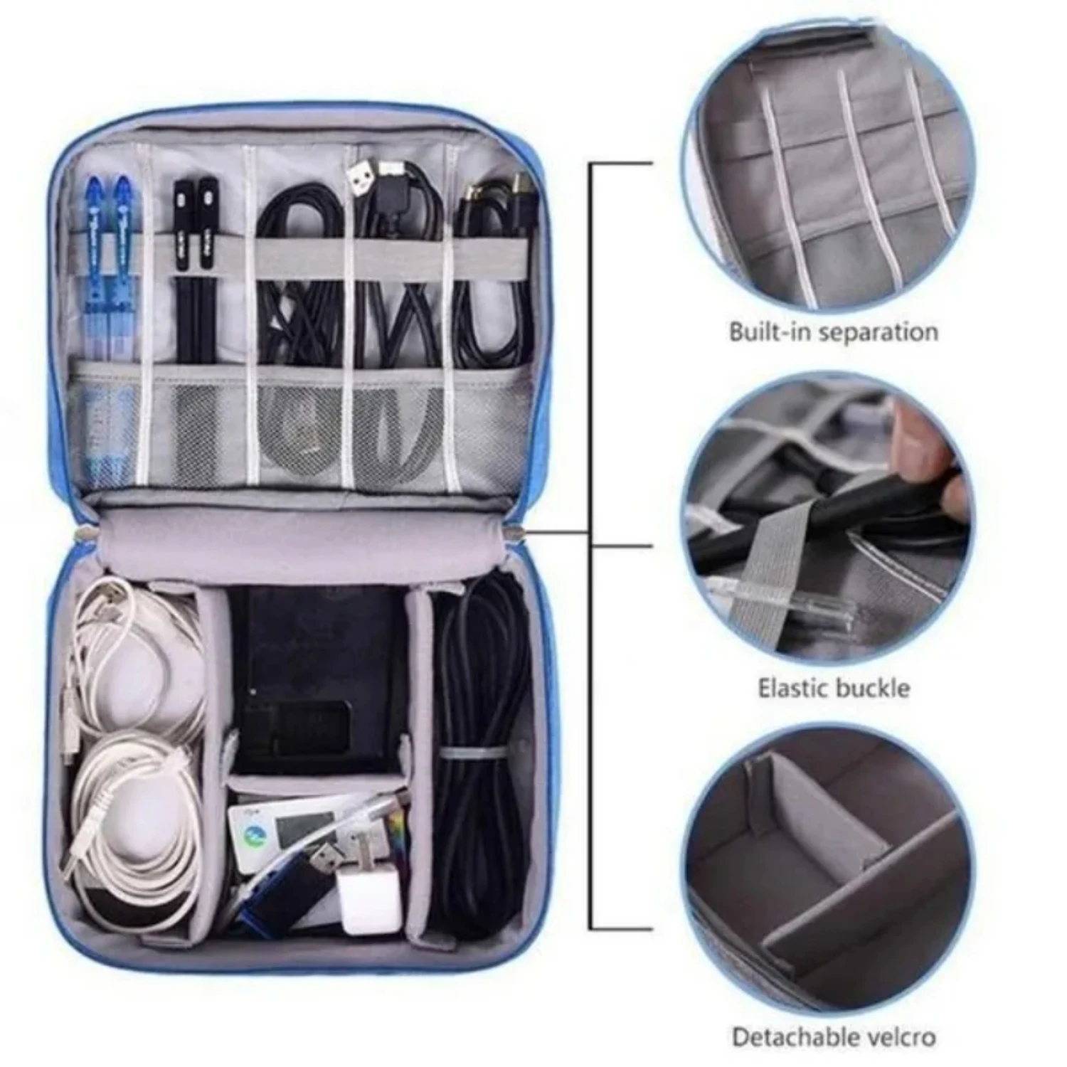 Electronics Organizer Travel Case Water Resistant Cable Organizer Tech Gifts As Accessories Phone Cord