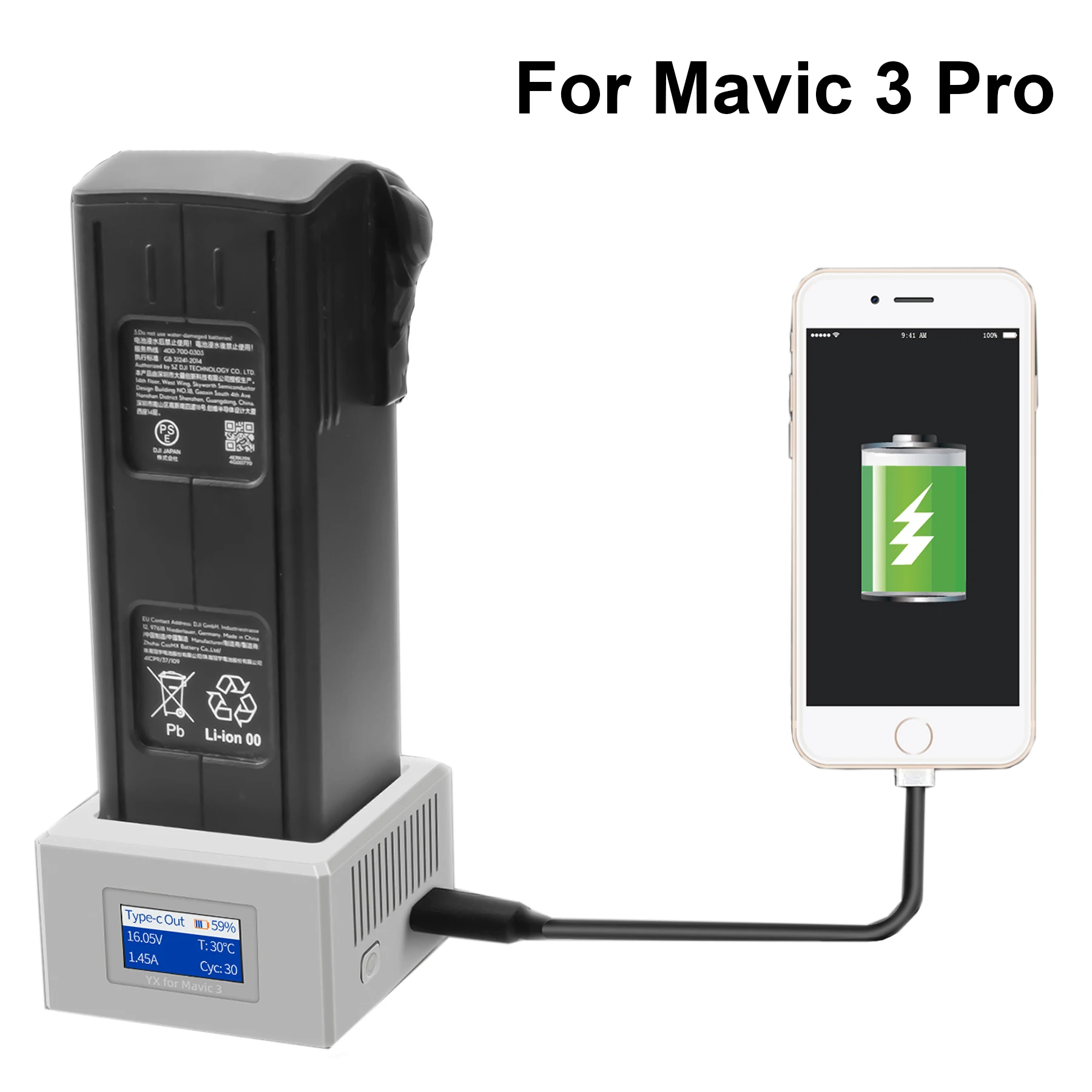 

Mavic 3 Pro USB Charging Hub Color Screen Display Intelligent Battery Charger for DJI Mavic 3 Classic Drone Accessories