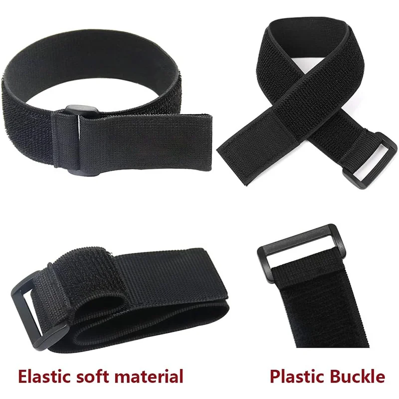 Attaches de câble élastiques à boucle et crochet, sangles à boucle,  ceinture noire, ruban de fixation pour bagages, 5cm x 50cm, 1PC