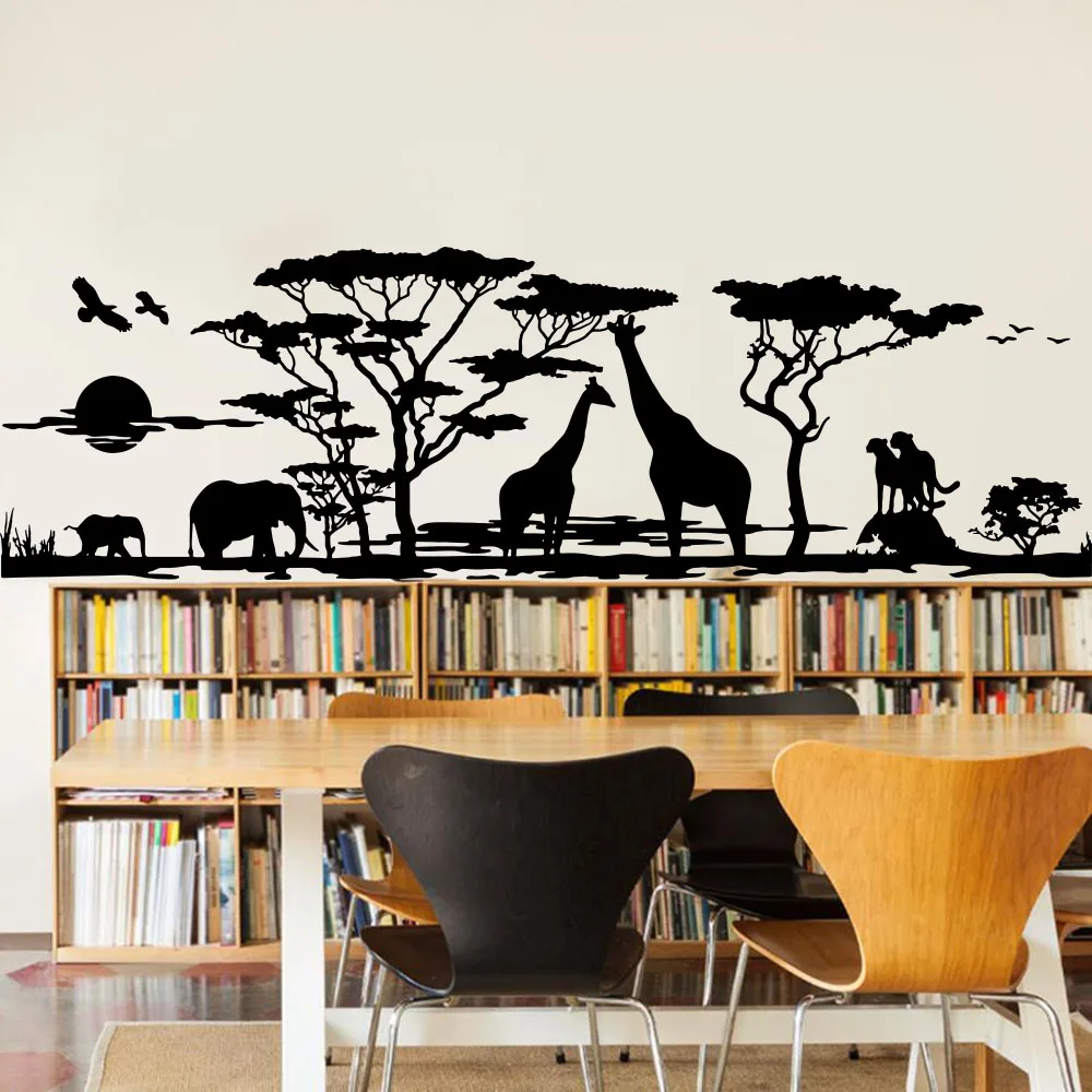 Large Sleeping Tiger Wall Decal - Safari Animal Sticker For Kids Room, Nursery, Playroom (147x75cm), Removable Vinyl