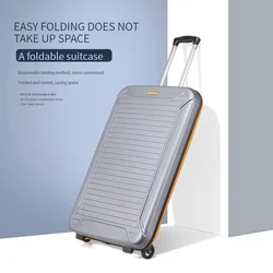 MiFuny Rolling Luggage Folding ABS Foldable Trolley Case Portable Storage Luggage Carry on Luggage with Wheels Travel Suitcase