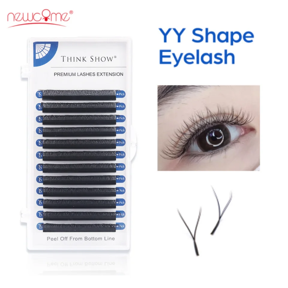

YY Shape Triple Tips Eyelashes Extension B C D Curl Premium Soft Natural Fiber Materal Comfortable False Eyelashes