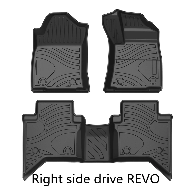 Binmotor TPE Floor Mats For Toyota Hilux Revo 4D 2015-2023 - Custom Fit, All-Weather, Black - View #11