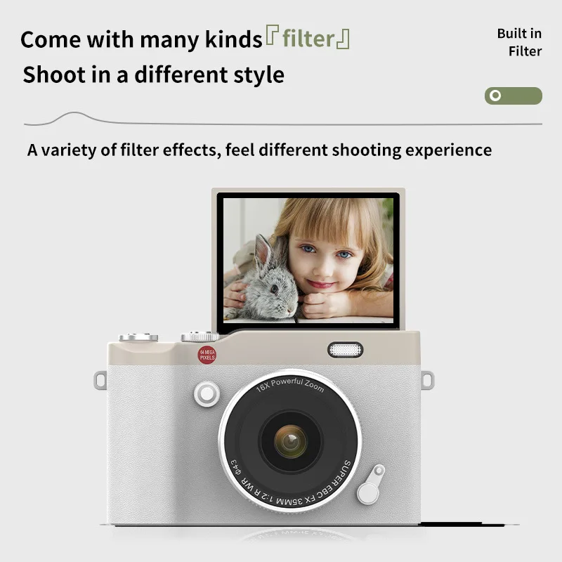 Cross-border Flip Screen Retro Campus Student Digital Camera CardCCDMicro SLR Camera HD Pixel Photography