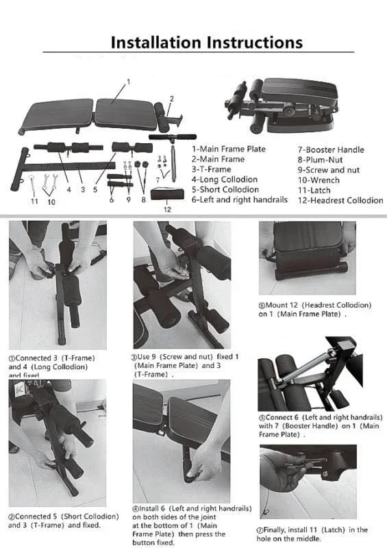Foldable Fitness Equipment for Home Gym Sit Up Benches Adjustable Multifunction Abdominal Muscle Equipment Exerciser