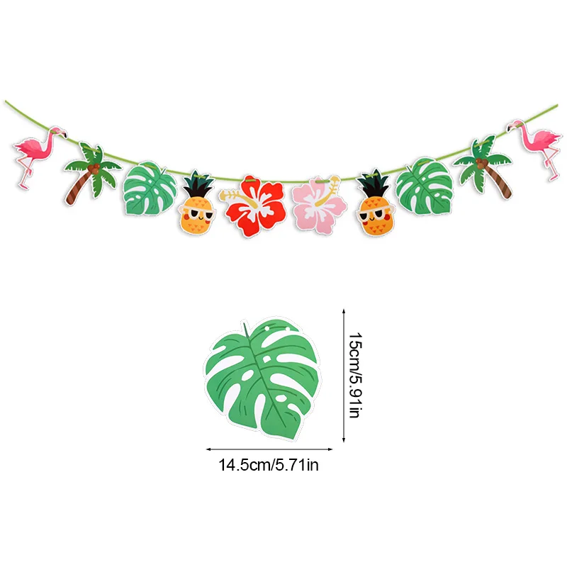 Hawaiian Party Alles Gute zum Geburtstag Girlande Cartoon Flamingo Ananas Banner Kuchen Topper Dekoration Sommer Luau Party Hochzeit Dekor – Detail 4