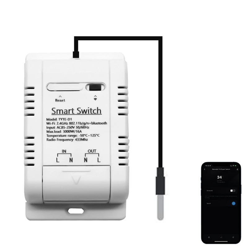 New Wifi Smart Temperature Switch 16A 3000W With Energy Consumption Monitoring Thermostat For Alexa Google Home