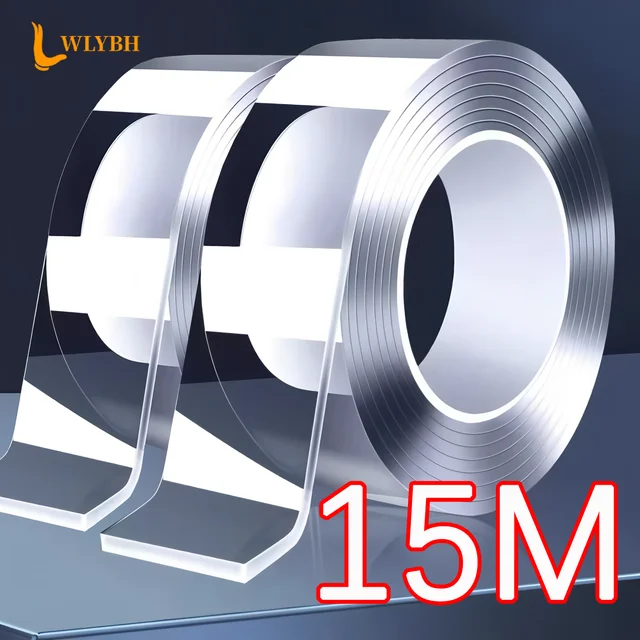 Nano Double Sided Adhesive Tape Extra Strong Glue Two Face Masking Tape Waterproof Traceless Strip Reusable Double Face Tape 1