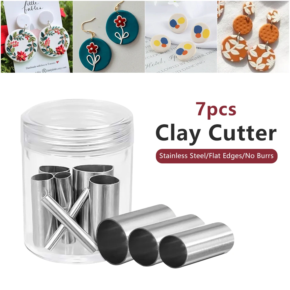 7 piece clay cutter set with storage box