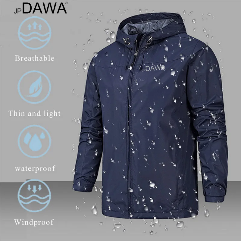 jp Dawa Fishing Jacket Men's Spring and Autumn Tactical Pants Hooded Windproof and Rainproof Mountaineering Fishing Suit Set