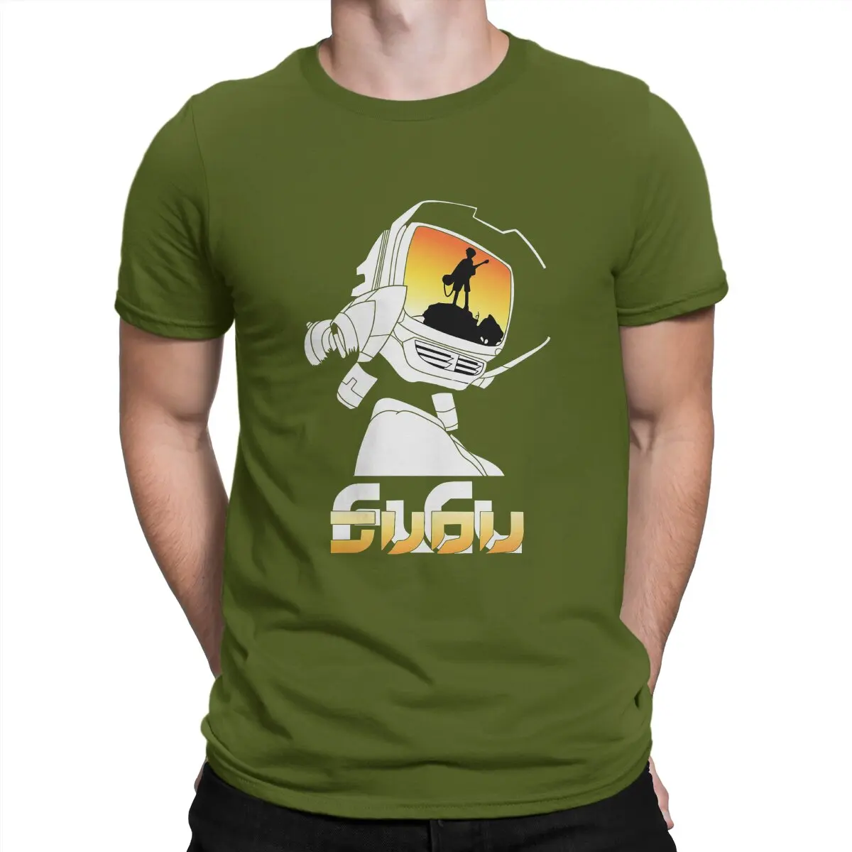thumbnail image 1 of Camisetas para hombre FLCL, camiseta vintage de manga corta con cuello redondo, algodón puro, ideal para regalar., 1 of 7