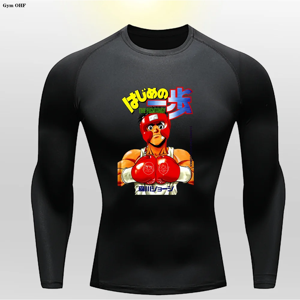 Children's High Elasticity Tight T-shirts Anime Printed Themed Clothing Quick Drying Sweat Absorbing Breathable GYM