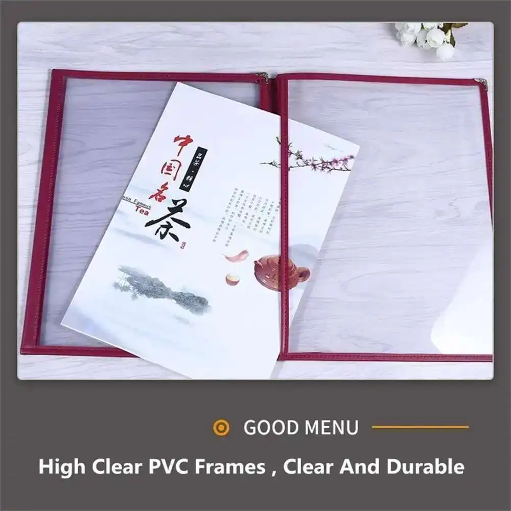 A4 Menu Holder Covers 8.5 X 11 Restaurant Menu Covers Book Kitchen, Drink, Wine Sleeves Frames Supplies