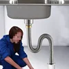 Stainless Steel Sewer Drain Pipe Universal Sink Plumbing Wash Basin Drainage Tube Kitchen Bathroom Downcomer Facility Hardware 4