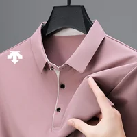 Polo de haute qualité pour hommes, couleur unie, été, nouveau, respirant, manches courtes, t-shirt imprimé original, vêtements tendance pour hommes 5