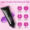PEACECOLOR Poly UV Gel Kit All for Manicure Gel Nail Extension Set Slip Solution Builder Acrylic Gel Polish Nail Art Tool Design 4