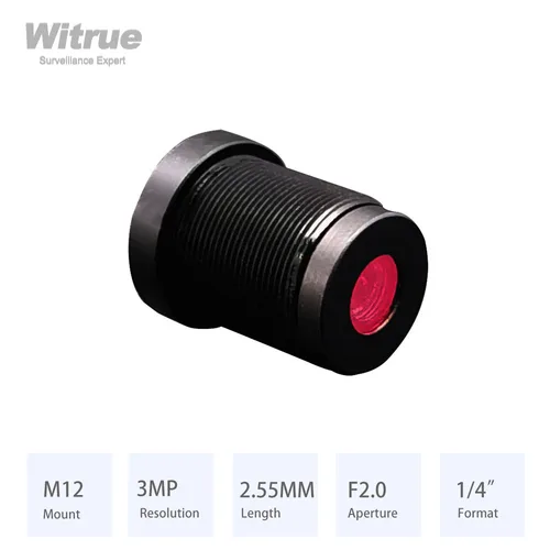 Witrue M12 렌즈 어안 2.55MM 조리개 F2.0 형식 1/4 "자동차 캠 감시 CCTV 카메라 용 M12 마운트 2