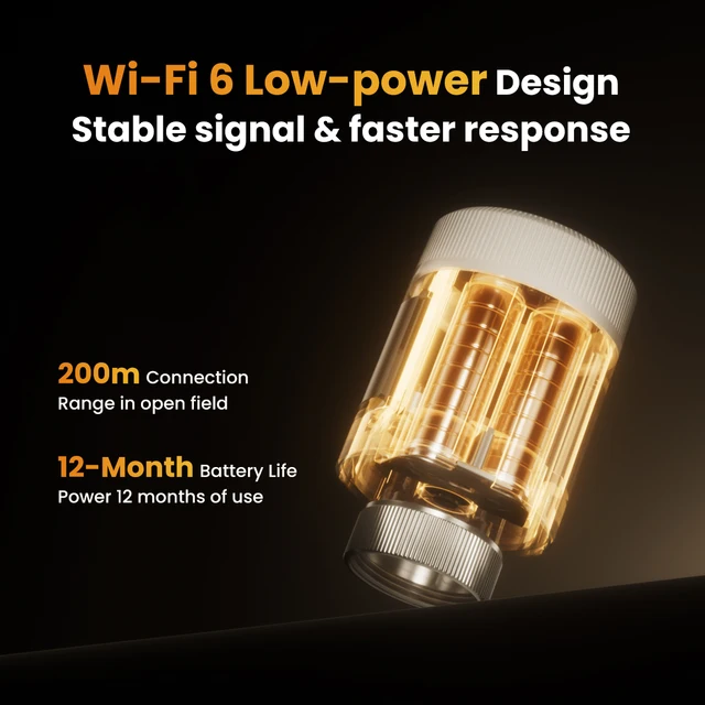 GIRIER Tuya WiFi6 Smart Thermostatic Radiator Valve Heating Thermostat Actuator for Temperature Control Support Alexa Hey Google 2