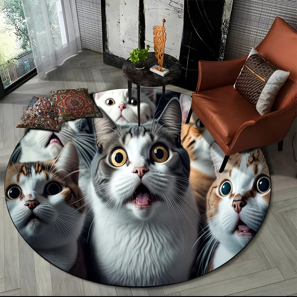 Tapete redondo 3D gato persa, tapete para sala de estar, quarto, decoração de sala de jogos infantil, tapete antiderrapante para animais de estimação, desenho animado de trapo, fofo 11 S4d138bc4cd754054b3dbbb886b57922e8
