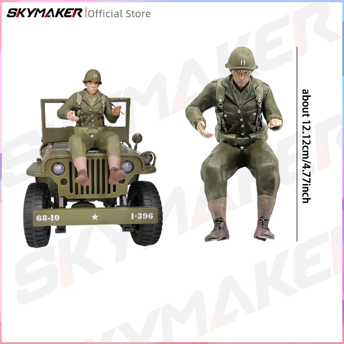 JJRC C8815 Upgrade-Teile, Rc-Auto, 1941, KIP Willis RTR, Militär-LKW, Anhänger, Soldat, Winde, Baldachin, Metall, CVD, Original-Absatz – Detail 10
