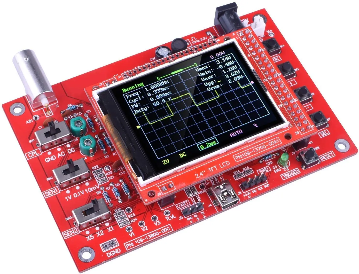 Fully assembled DSO FNIRSI-138 2.4 TFT Pocket Digital Oscilloscope Kit DIY Spare Parts Electronic Learning Kit Probe