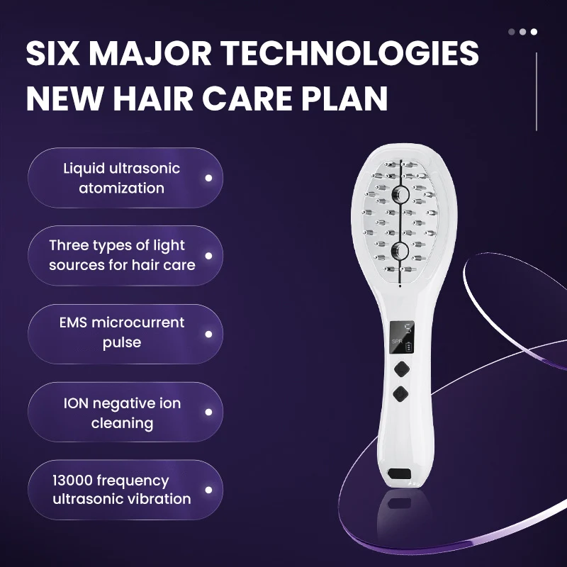 

EMS Electric Massage Comb Phototherapy Red Blue LED Therapy Head Massager Rechargeable Anti Hair Loss Relieve Hair Growth