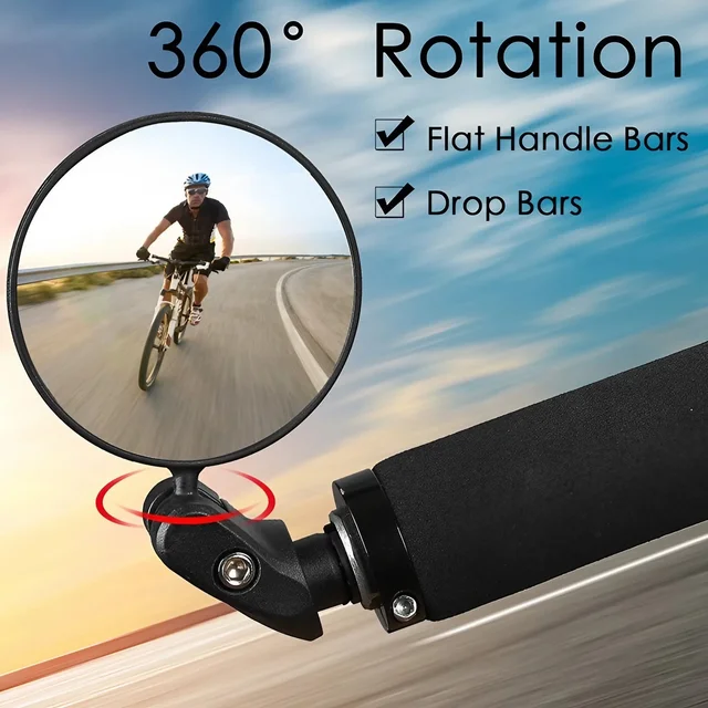 Rétroviseur de vélo rotatif à 360 degrés réglable, extrémité du guidon de vélo pour cyclisme, accessoires de vélo de route en montagne 1