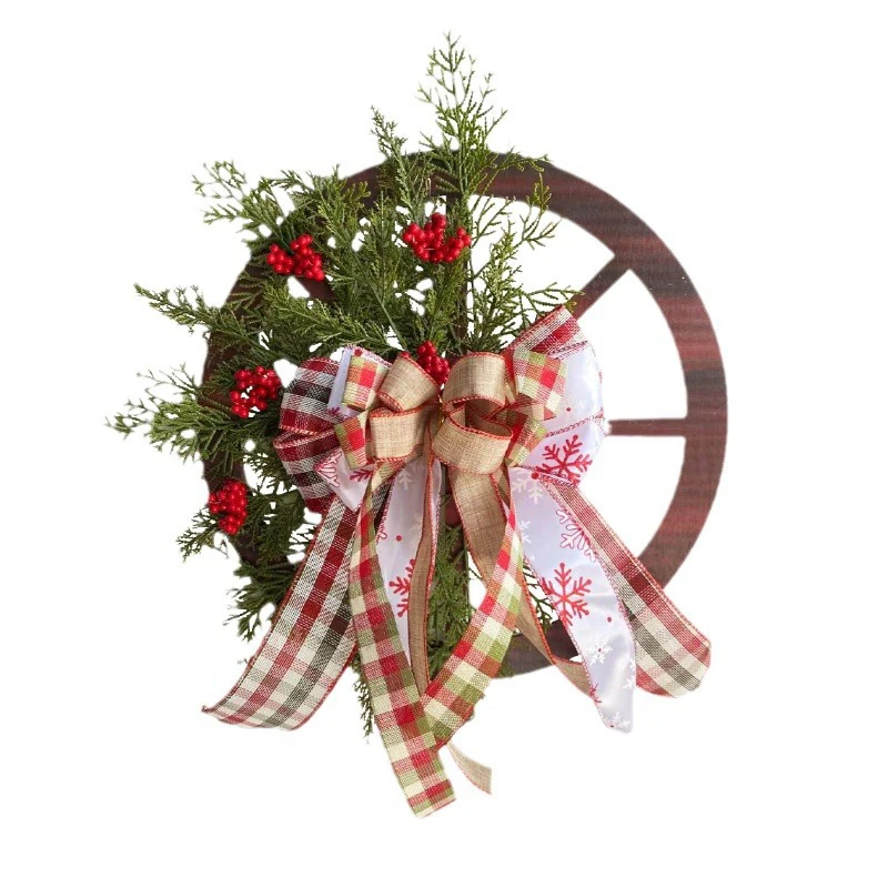 

Wooden Roulette Wheel Garland Christmas Decoration Door Hanging Christmas Pine Cone Garland Outdoor Home Decor