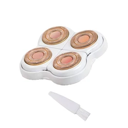 High - Performance Stainless Steel Floating Razor Head for Men - Waterproof Shaving Blade Replacement (4 Blades Head  White)