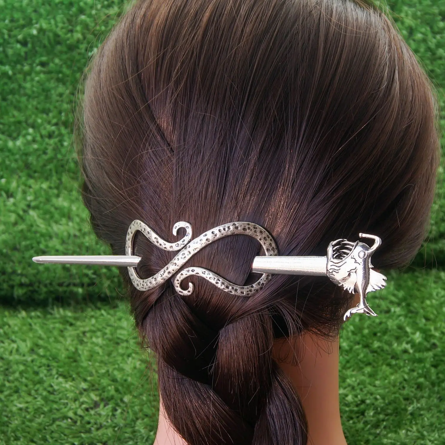 Shein Vintage Viking Style Hairpin Viking Celtic Crown Barrette Viking Hair Accessories Barrette Silvery Hairpin Celtic Barrette Hair Stick Hair Accessories