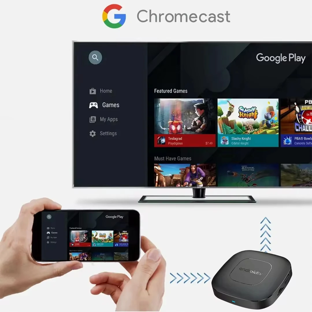 TV Box 8G + 128G T1 Android14 Smart Home Theater Quad-Core HD HDR10+ 8K Media Player 2.4G&5G Wifi