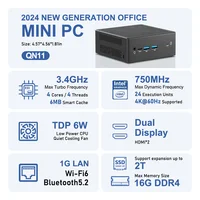 TexHoo Mini PC Intel  N100 Windows 11 Pro  Wifi6 Dual HDMI USB3.2 Supports up to 16GB DDR4 2T NVME SSD Desktop computer 2