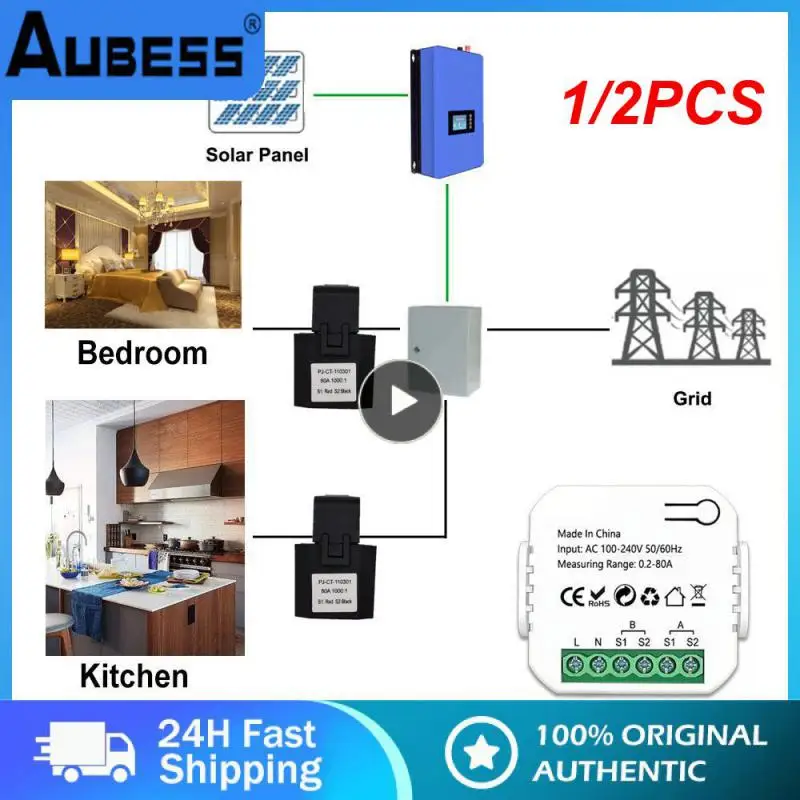 

1/2 шт., двухсторонний измеритель энергии Tuya, Wi-Fi, 1/2 каналов