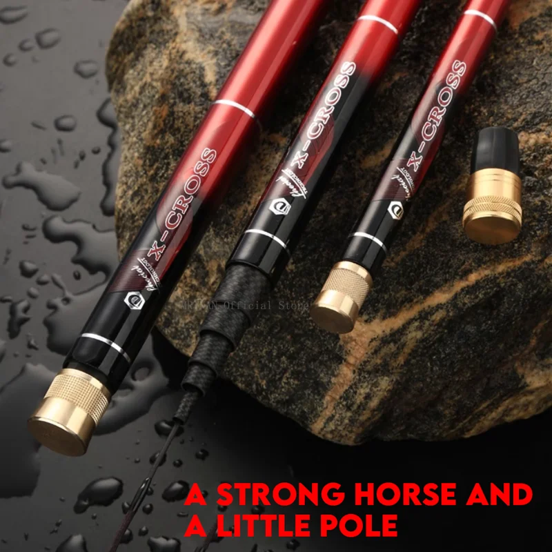 Carbon Fiber Fishing Rod Telescopic Ultra-light Hard Pole for Stream Freshwater Fishing Pole 4.5M/5.4M/6.3M/7.2M/8M/9M/10M