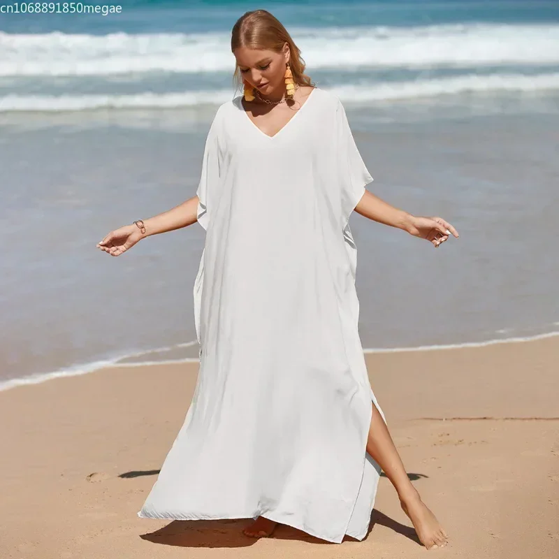 Vestido largo tipo caftán para mujer, para playa túnica de talla