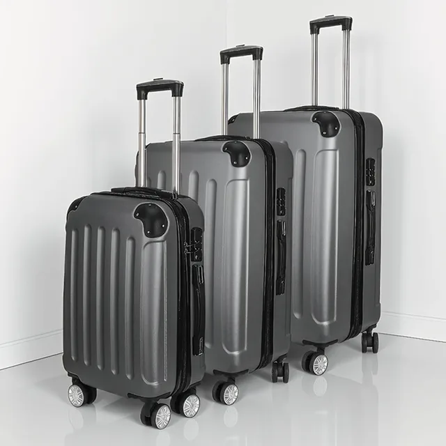 Ensemble de bagages, valises, 3 pièces, ensemble de valises de voyage avec 4 roues pivotantes et serrure, coque rigide, poignée télescopique, M, L, XL 1